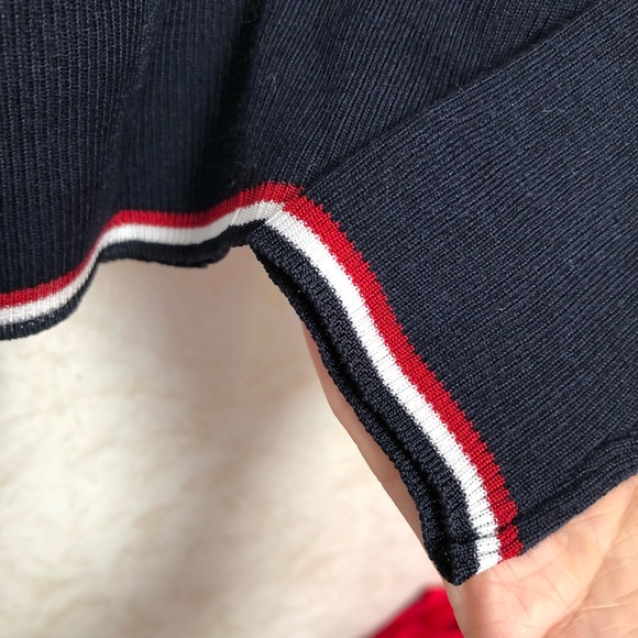 $850 Thom browne ribbed wool blend sweater with Web trim size 36 - Picture 8 of 9